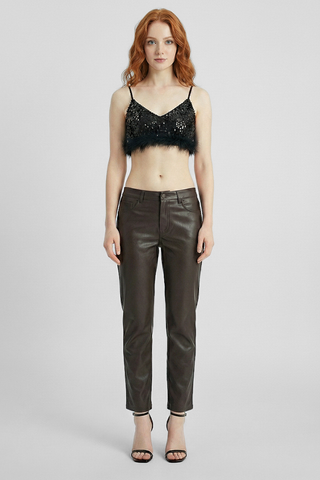 Crop Top bralette CHALEY full paillettes con piume