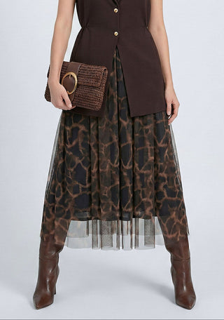 Gonna in tulle MERCI fantasia maculata bustino elastico in vita