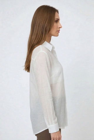 BELLETRIX semi-sheer shirt with silver micro rhinestones