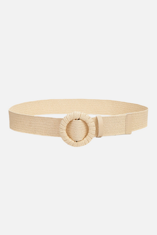 LUCIENNE raffia-effect belt