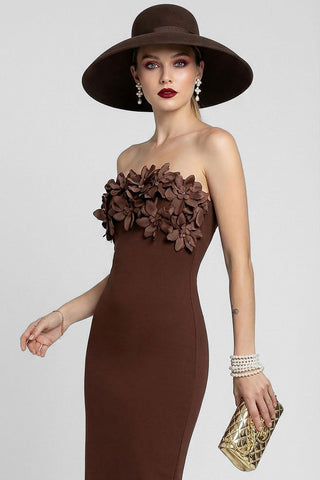 Abito midi CHAMBLET con applicazioni floreali