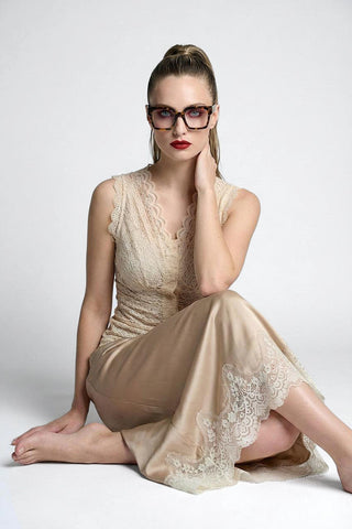 Gonna midi VERSAILLES con pizzo