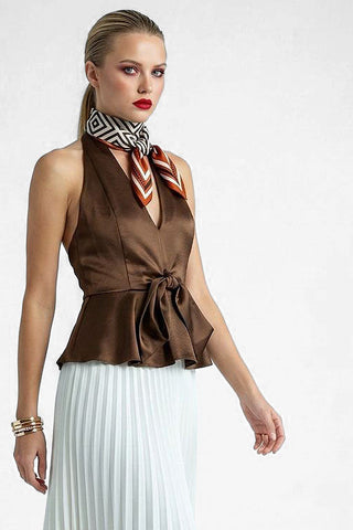 Top BERENICE con fiocco in vita