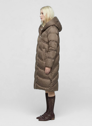 Piumino 3/4 donna GIRONDA trapuntato con cappuccio e bottoni