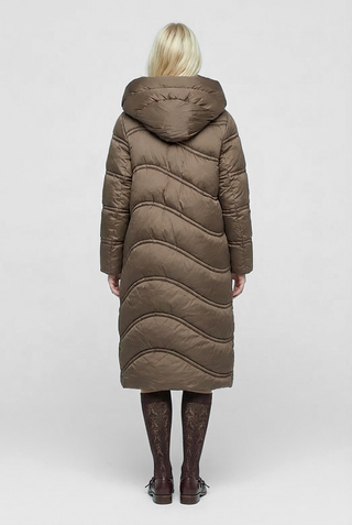 Piumino 3/4 donna GIRONDA trapuntato con cappuccio e bottoni