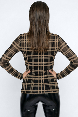 Maglia PATRICIAN m/l stampa geometrica in lurex