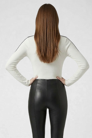 Maglia CIRUS m/l collo alto e profilo a contrasto