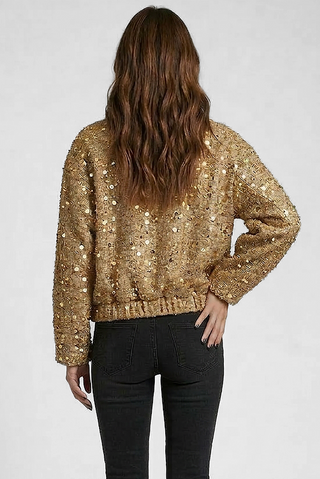 Giubbino WIDOWI Oversize  con paillettes ed elastico sul fondo
