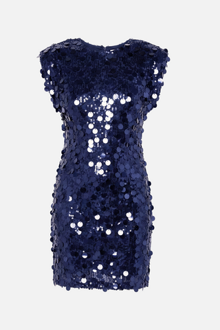 Abito corto donna ARBIGNY con spalline strutturate e maxi paillettes