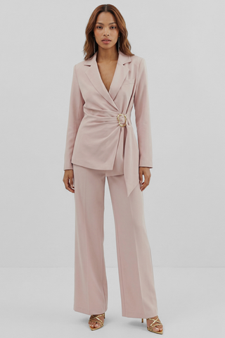 RAYA jacket with sash and jeweled buckle