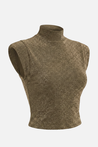 Crop Top ARANDAS con spalline e tessuto lurex