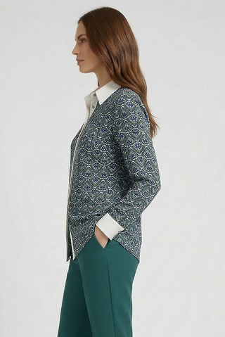 Camicia FIORENZA m/l stampa geometrica
