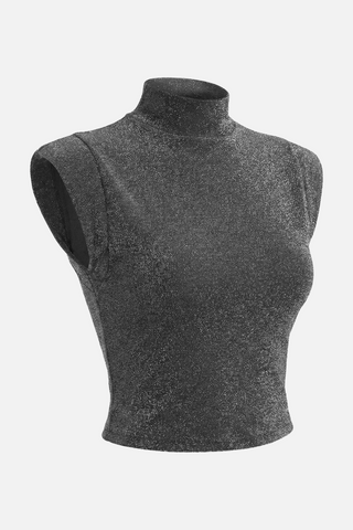 Crop Top ARANDAS con spalline e tessuto lurex