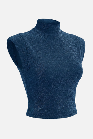 Crop Top ARANDAS con spalline e tessuto lurex