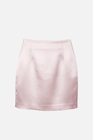 Gonna corta BIBI a vita alta e svasata effetto raso