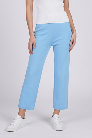 Pantaloni MATREN Relish in maglina di viscosa a costine vita alta con tasche Sh