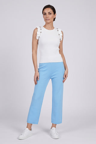 Pantaloni MATREN Relish in maglina di viscosa a costine vita alta con tasche Sh - immagine 4