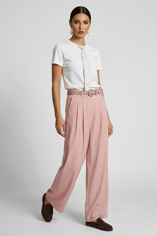 Pantaloni donna Relish ARABIA palazzo fluido vita alta in tessuto viscosa - immagine 6