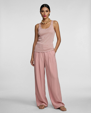 Pantaloni donna Relish ARABIA palazzo fluido vita alta in tessuto viscosa - immagine 7