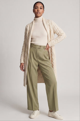Pantaloni fluido AMBRA gamba larga con pinces (AMBRETTE)