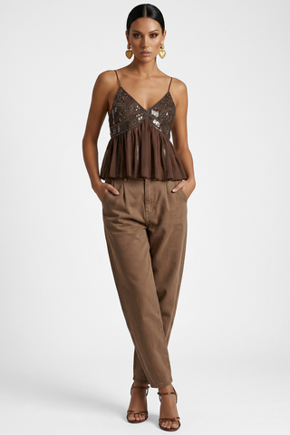 Pantaloni baloon ABREST in denim - immagine 7