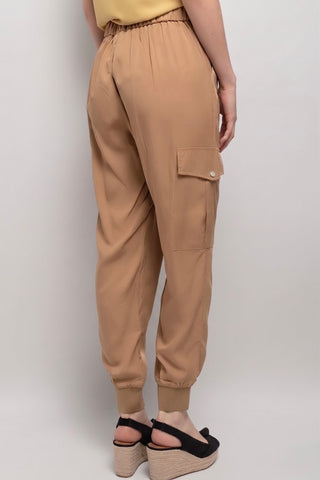 Pantaloni donna MANDY cargo in lyocell con elastico sul retro - immagine 5