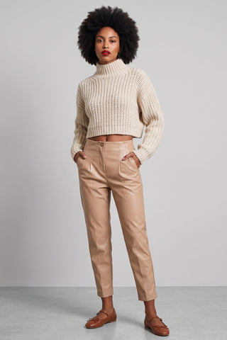 Pantaloni in similpelle a vita alta NOLA