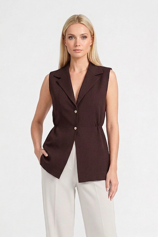 Gilet lungo EMMA con bottoni dorati