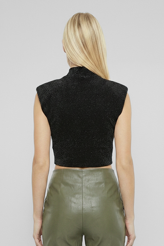 Crop Top ARANDAS con spalline e tessuto lurex