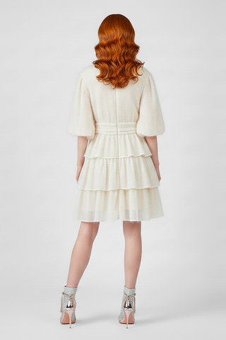 CLARISSE short dress with flounces