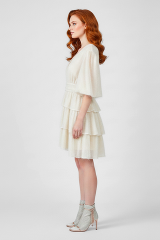 CLARISSE short dress with flounces
