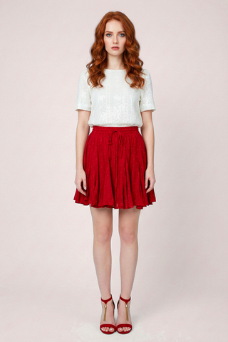 Blusa DENISE m/m con ricami e micro paillettes