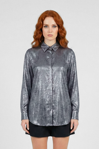 Metallic effect long-sleeve BRIGITTE shirt