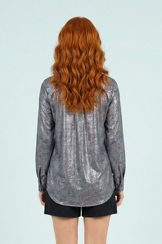 Camicia BRIGITTE m/l effetto metallizzato
