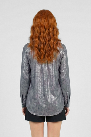 Metallic effect long-sleeve BRIGITTE shirt