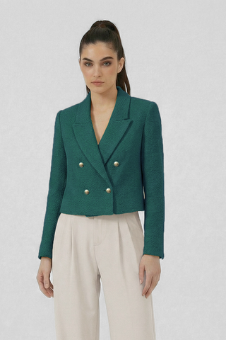 Giacca Blazer ALBA in tweed e bottoni dorati