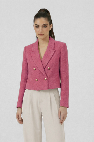 Giacca Blazer ALBA in tweed e bottoni dorati