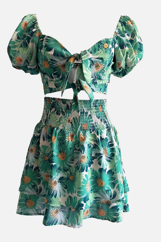 Coordinato ANTEA a fiori top  e gonna - immagine 4