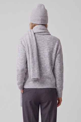 Cardigan donna NELLY 3 pezzi in maglia cardigan sciarpa con tasche e berretto