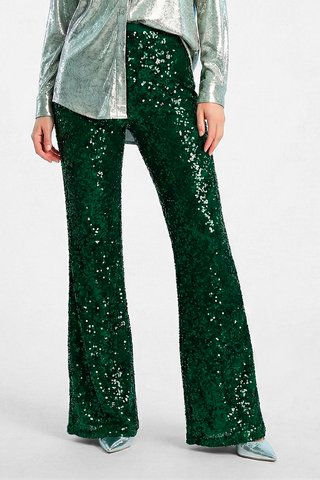 Pantaloni AMANDE in velluto e paillettes