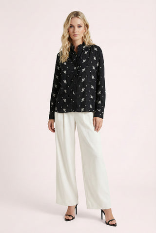 Camicia MEGREZ con ricami floreali