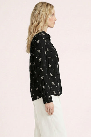 Camicia MEGREZ con ricami floreali