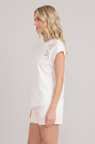 T-shirt ANTIGONE con motivi ricamati in cotone - immagine 3