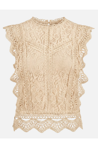 Top in pizzo CHARIX con balze