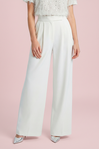 Pantaloni a vita alta ANGELIQUE con pinces senza passanti