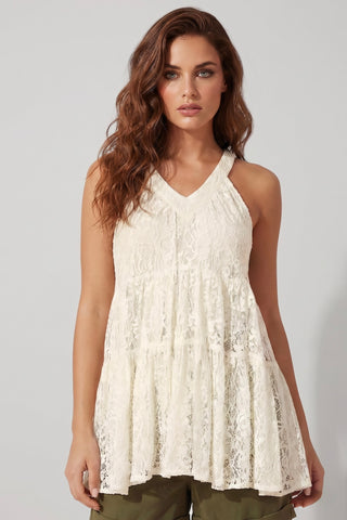 Top di pizzo lungo svasato TAYLOR in cotone - immagine 3