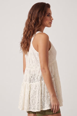 Top di pizzo lungo svasato TAYLOR in cotone - immagine 4