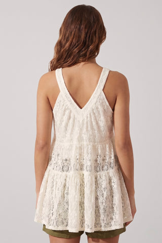 Top di pizzo lungo svasato TAYLOR in cotone - immagine 5