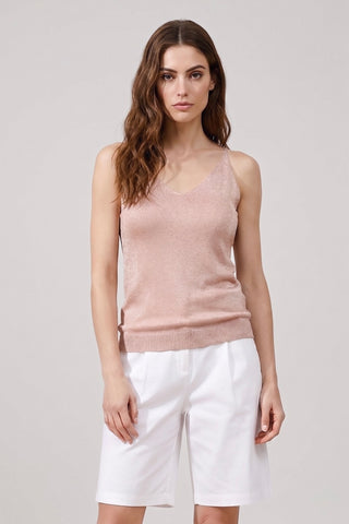Top donna MARCELA in lurex misto viscosa con bretelle sottili - immagine 3
