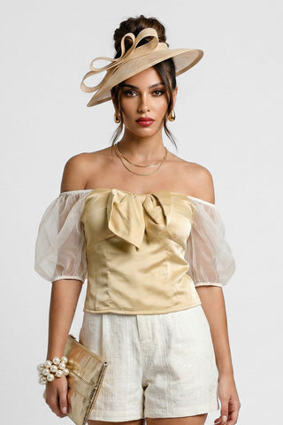 Top MILA con maniche a sbuffo in tulle